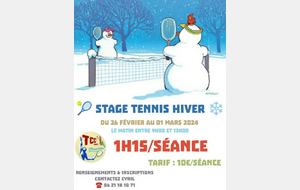 🎾 Stage Tennis Hiver 2024 ❄️
